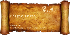 Neiger Anita névjegykártya